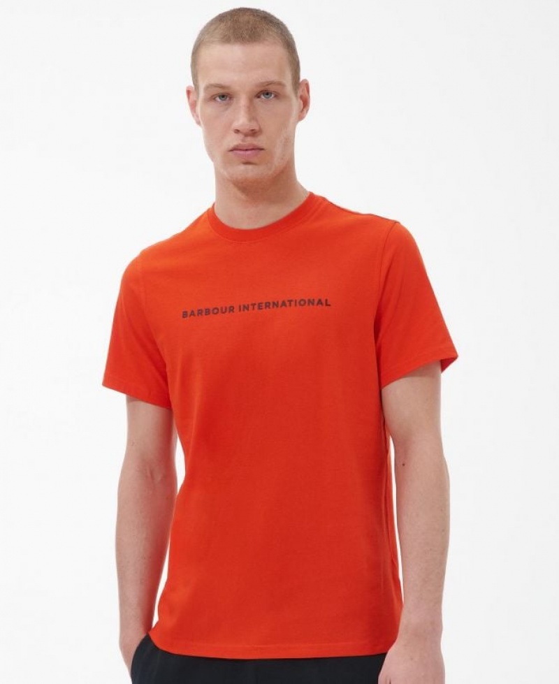 Orange Men Barbour International Motored T-Shirts | US-4932EGPDF