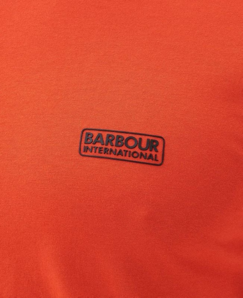 Orange Men Barbour International Small Logo T-Shirts | US-8297AFEMC