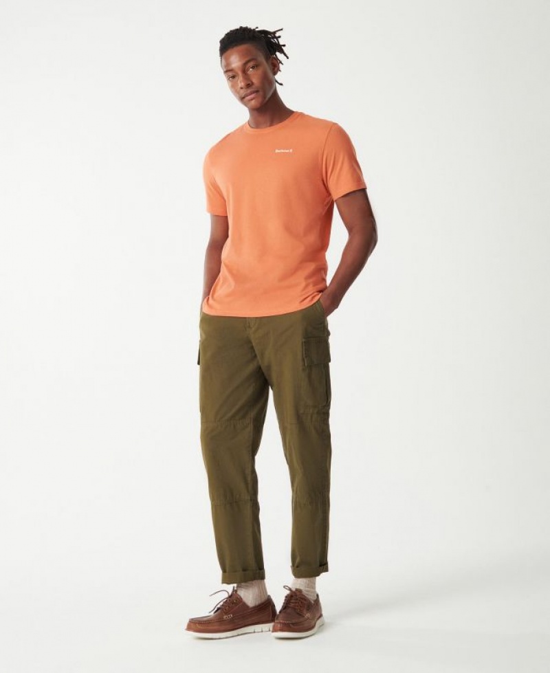 Orange Men Barbour Kentrigg T-Shirts | US-4602RWTQV