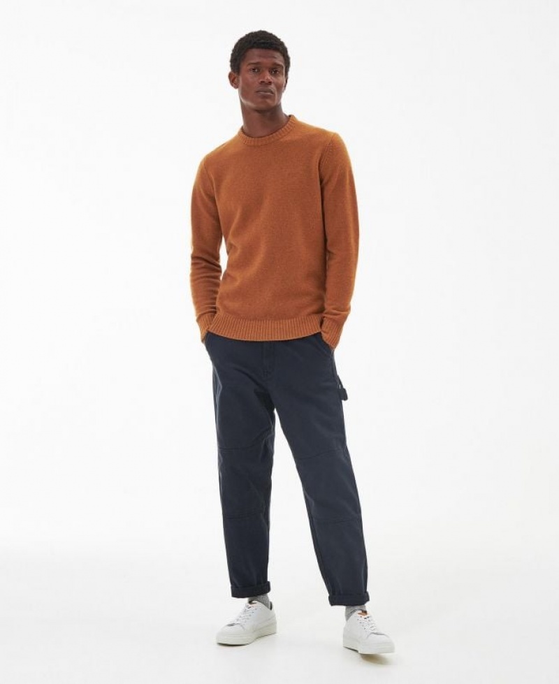 Orange Men Barbour Newbury Sweatshirt | US-6175BKPWX