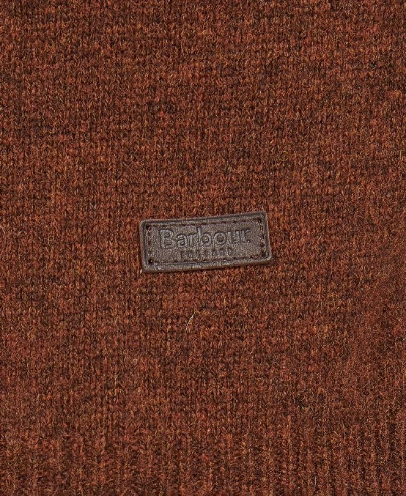 Orange Men Barbour Patch Crew Neck Sweater | US-6078QHEWY