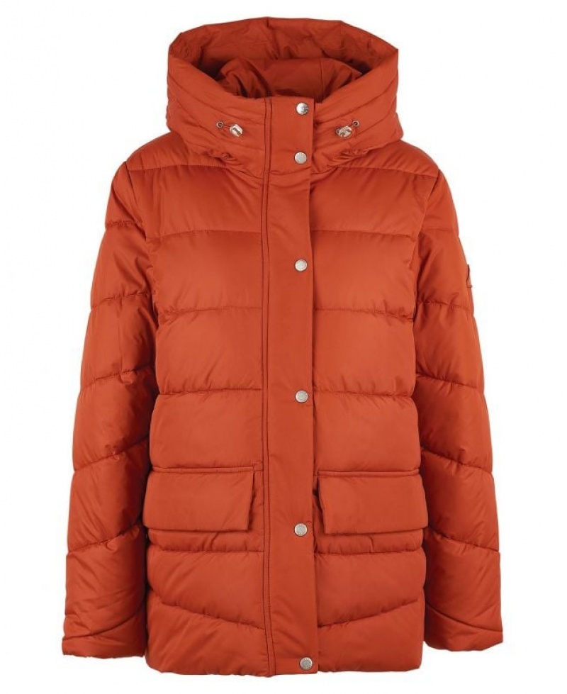 Orange Women Barbour Bracken Quilted Jacket | US-4670VISWH