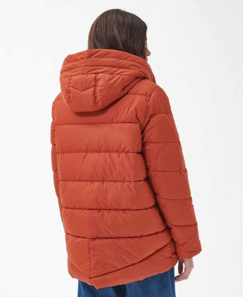 Orange Women Barbour Bracken Quilted Jacket | US-4670VISWH