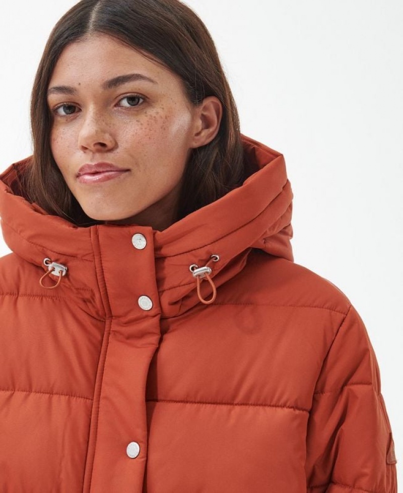 Orange Women Barbour Bracken Quilted Jacket | US-4670VISWH