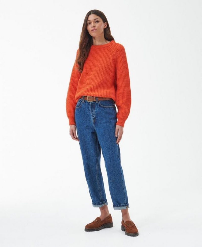 Orange Women Barbour Hartley Knitted Sweater | US-8430UTRMJ