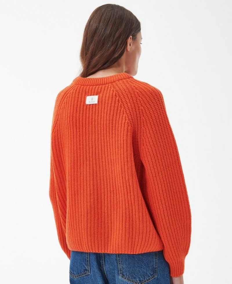 Orange Women Barbour Hartley Knitted Sweater | US-8430UTRMJ