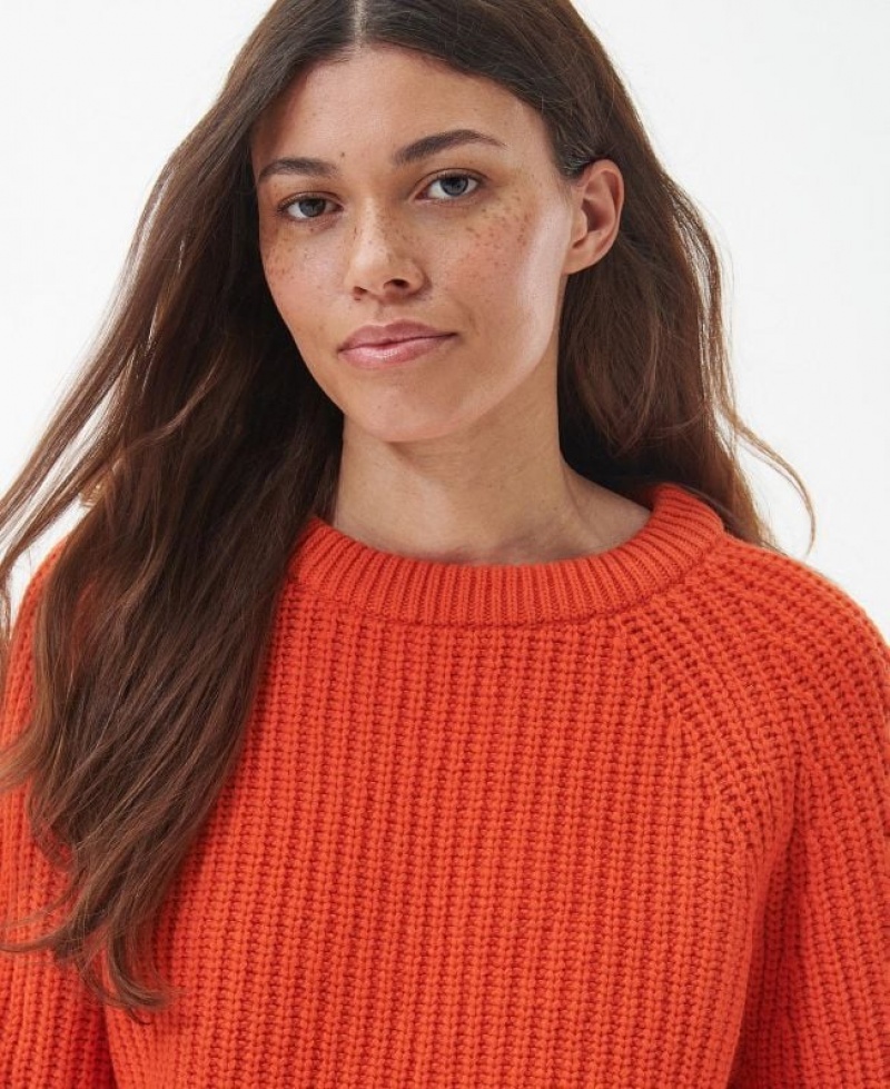 Orange Women Barbour Hartley Knitted Sweater | US-8430UTRMJ