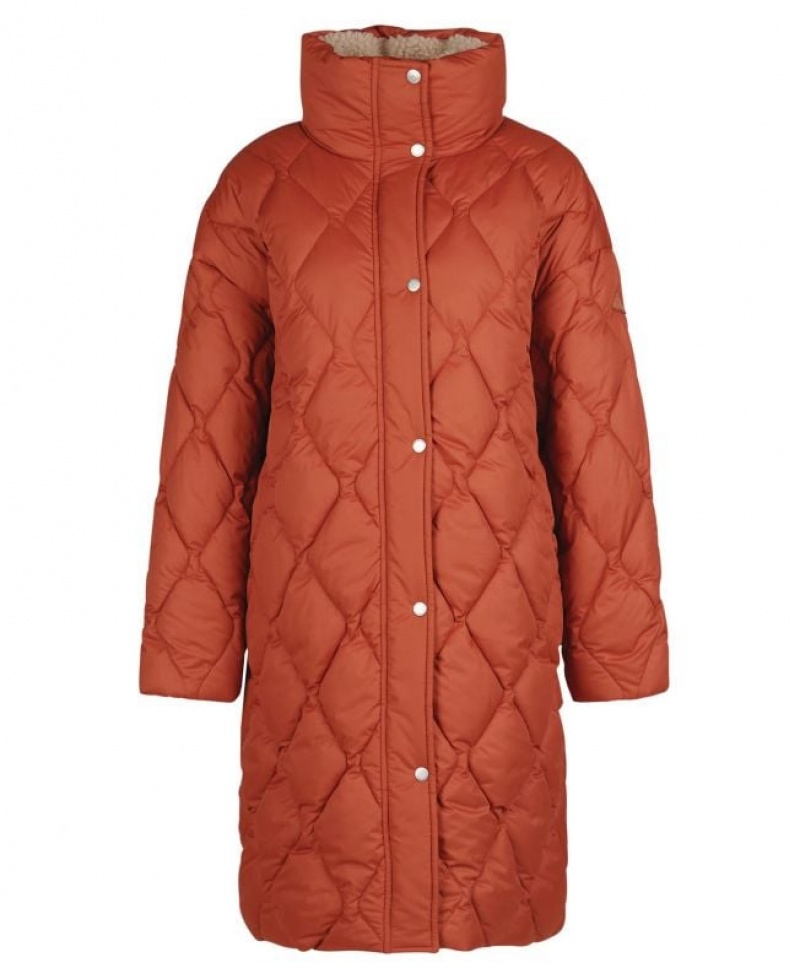 Orange Women Barbour Samphire Quilted Jacket | US-6217SNKPX