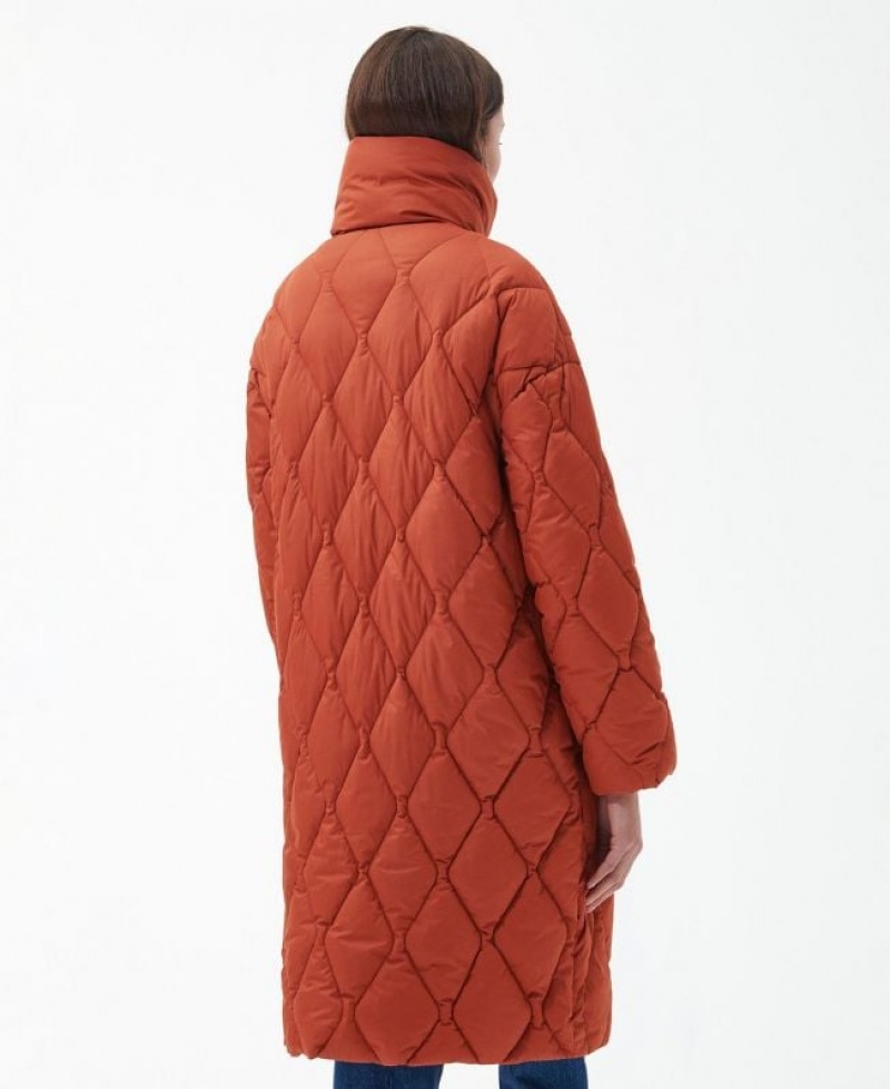 Orange Women Barbour Samphire Quilted Jacket | US-6217SNKPX