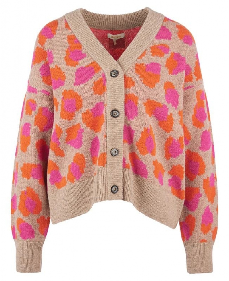 Orange / Pink Women Barbour Maara Cardigan | US-3286BZMAQ