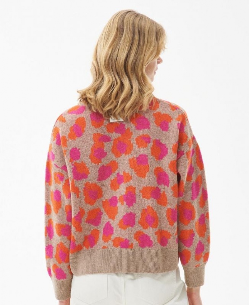 Orange / Pink Women Barbour Maara Cardigan | US-3286BZMAQ