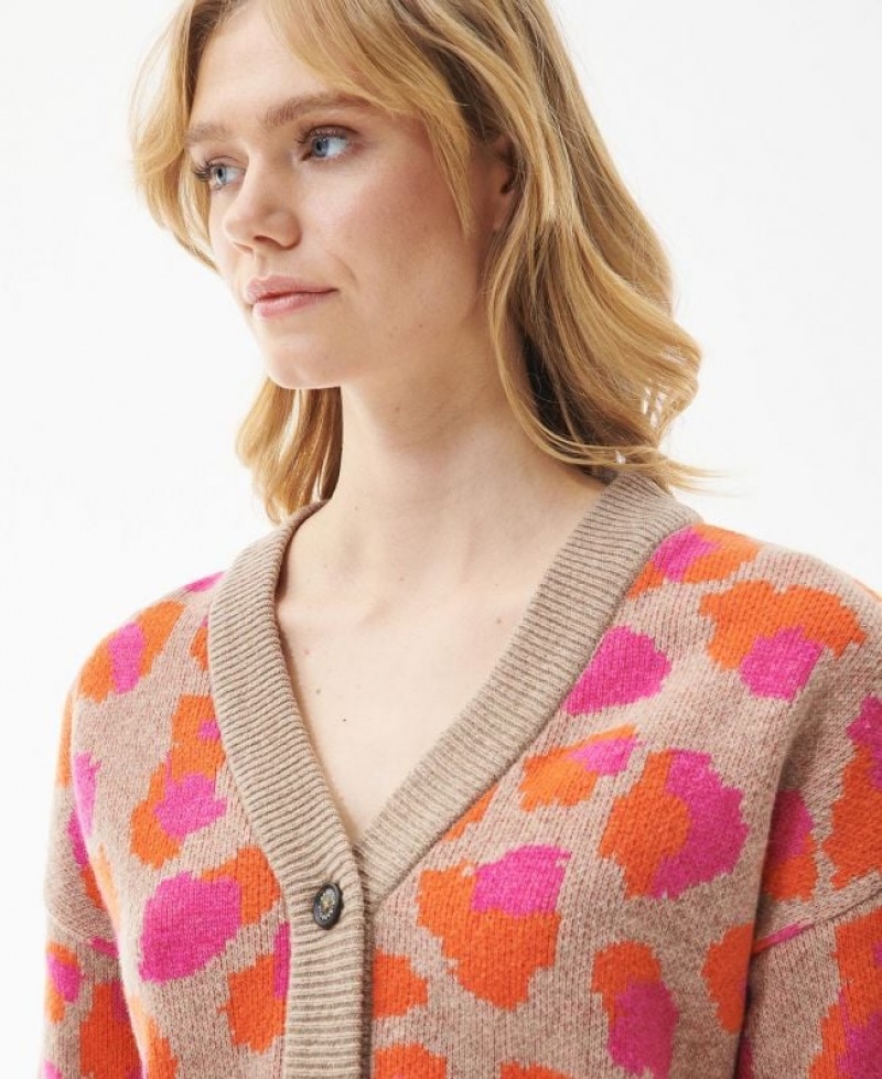 Orange / Pink Women Barbour Maara Cardigan | US-3286BZMAQ