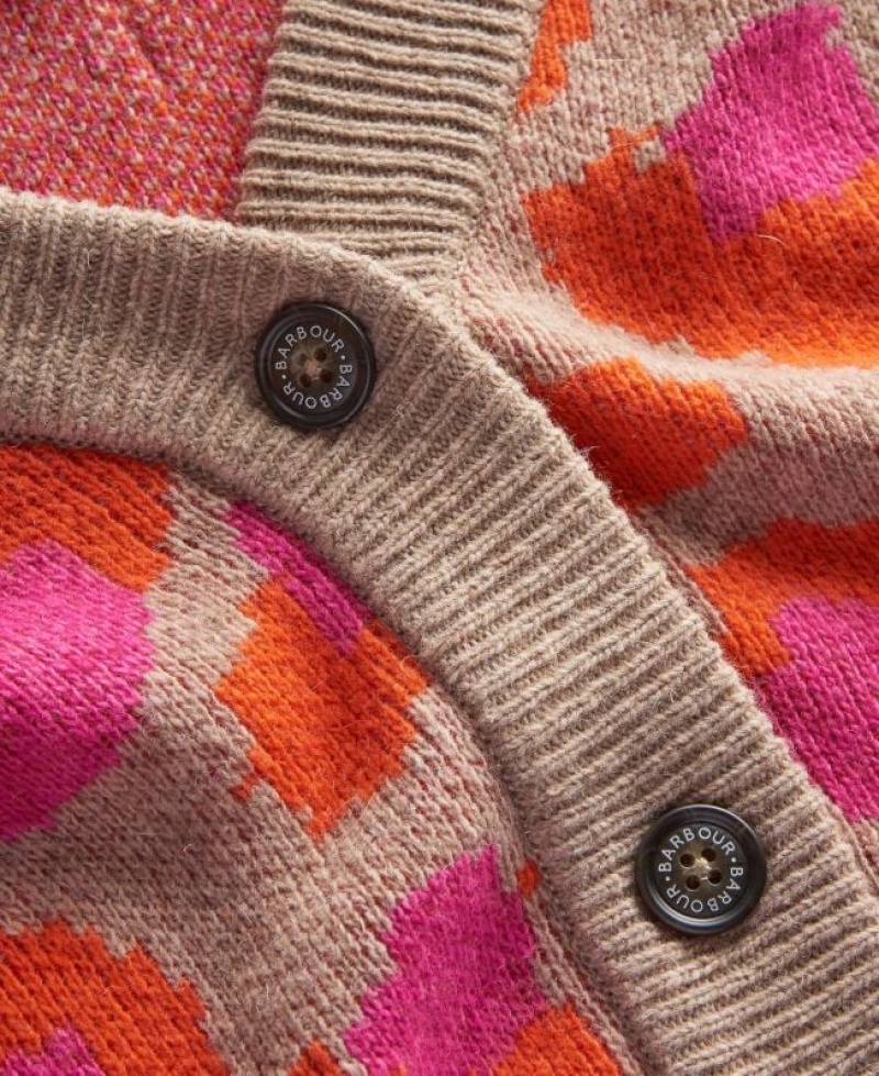 Orange / Pink Women Barbour Maara Cardigan | US-3286BZMAQ