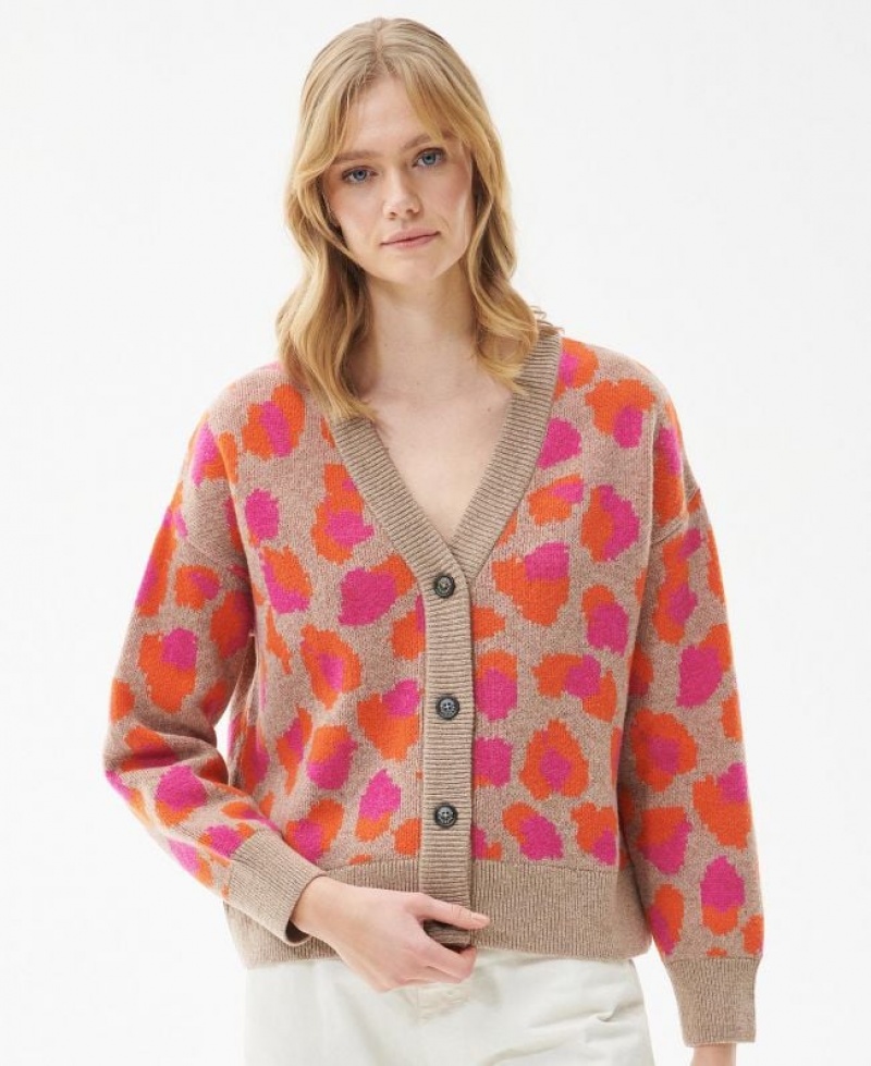 Orange / Pink Women Barbour Maara Cardigan | US-3286BZMAQ