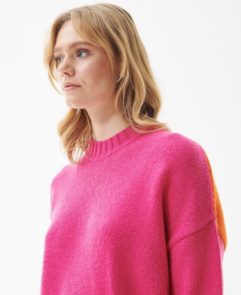 Orange / Pink Women Barbour Surf Knitted Sweater | US-9852HBPYJ