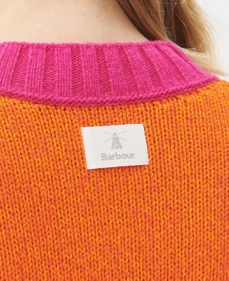 Orange / Pink Women Barbour Surf Knitted Sweater | US-9852HBPYJ