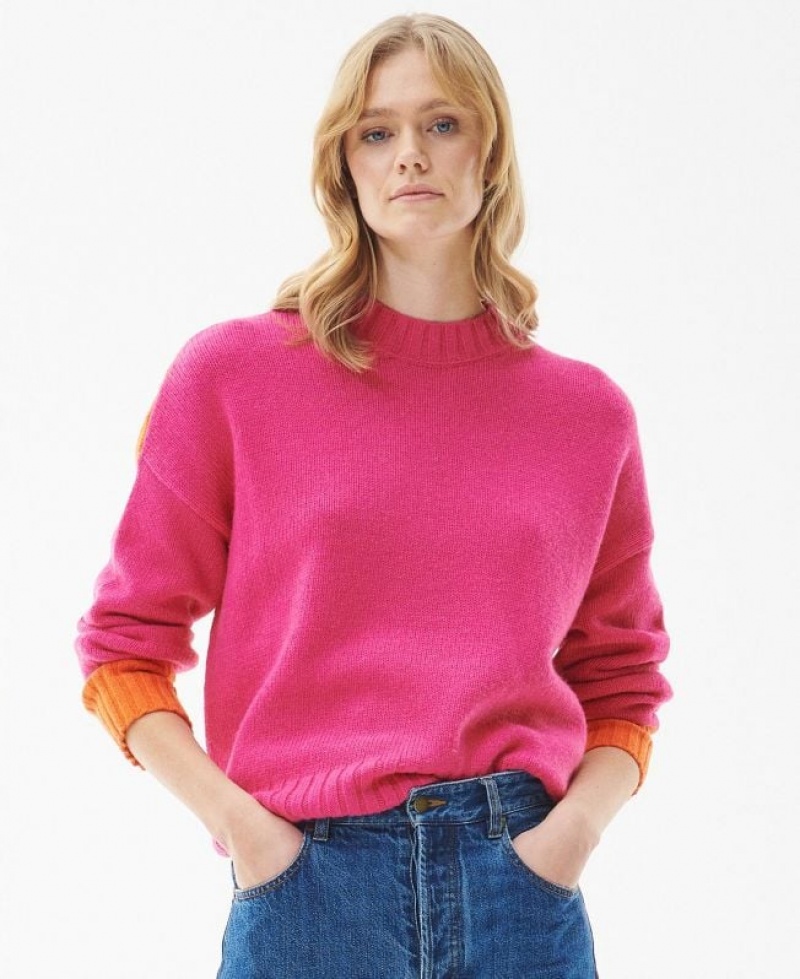 Orange / Pink Women Barbour Surf Knitted Sweater | US-9852HBPYJ