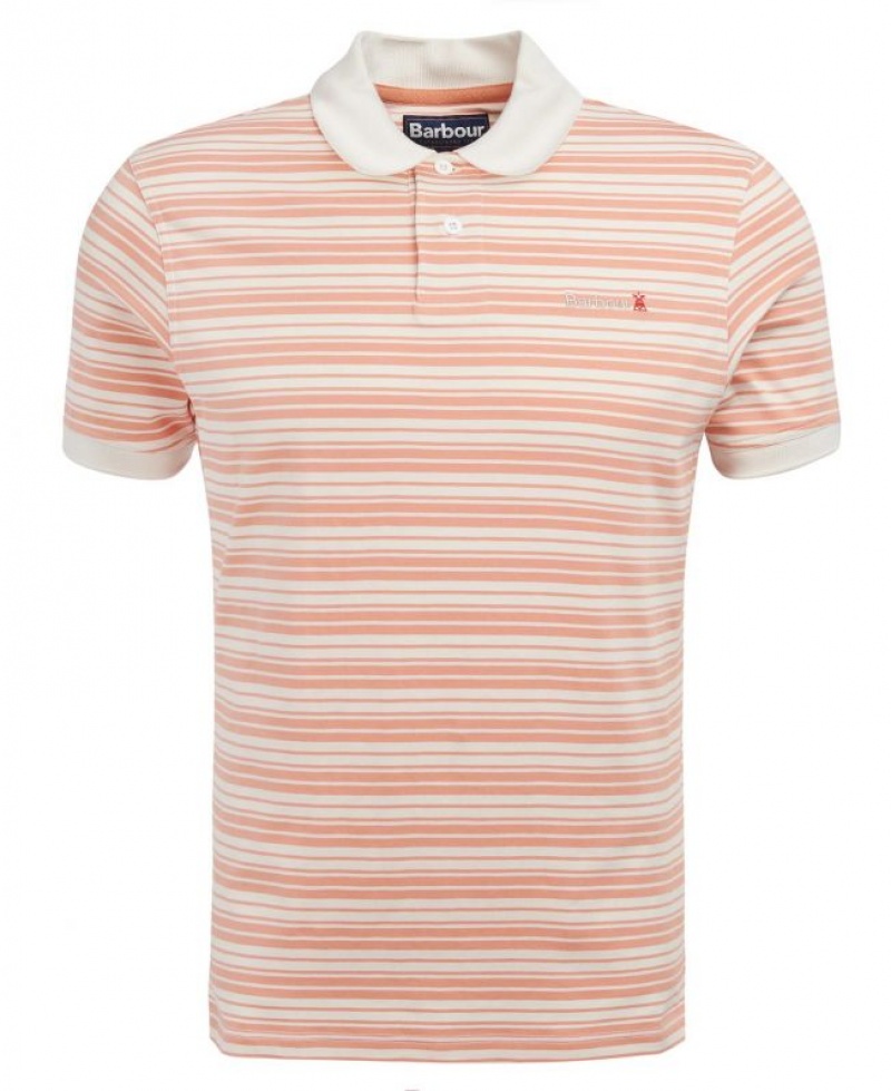 Orange / White Men Barbour Deanbank Polo Shirt | US-2583QRJME