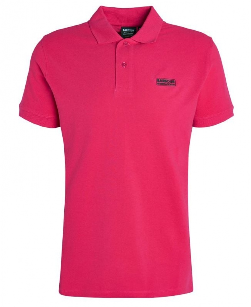 Pink Men Barbour International Essential Polo Shirt | US-6827RQLBO