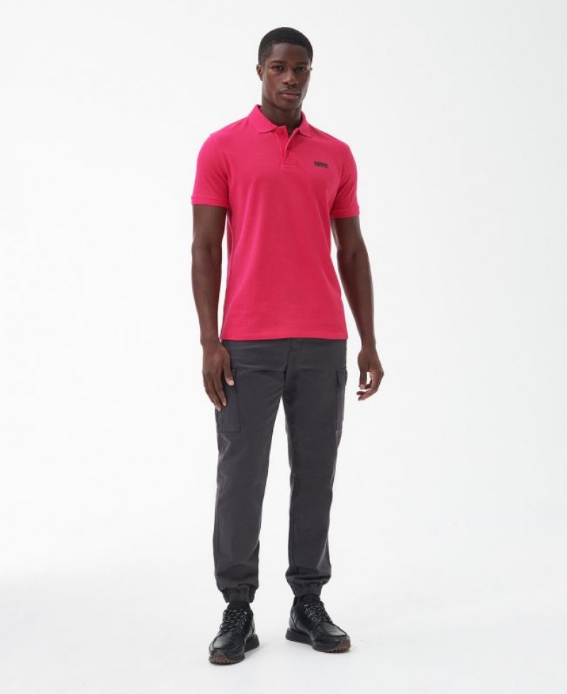 Pink Men Barbour International Essential Polo Shirt | US-6827RQLBO