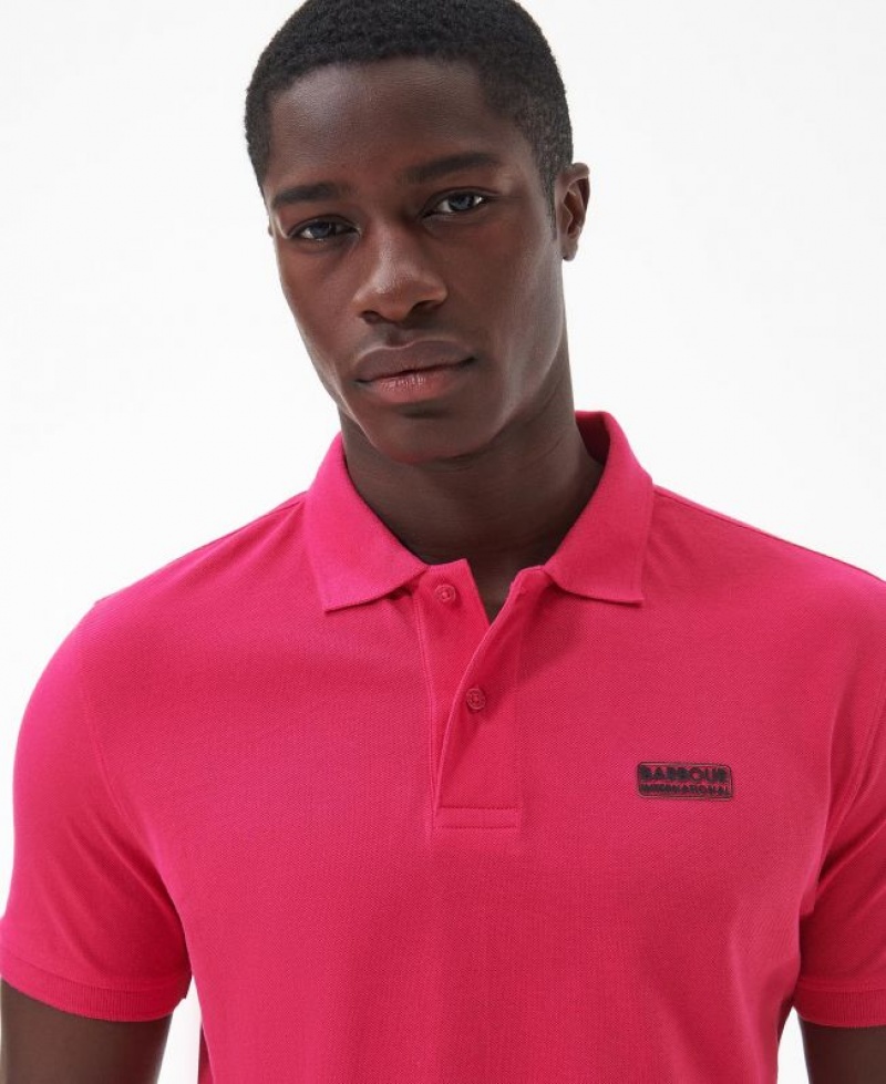 Pink Men Barbour International Essential Polo Shirt | US-6827RQLBO