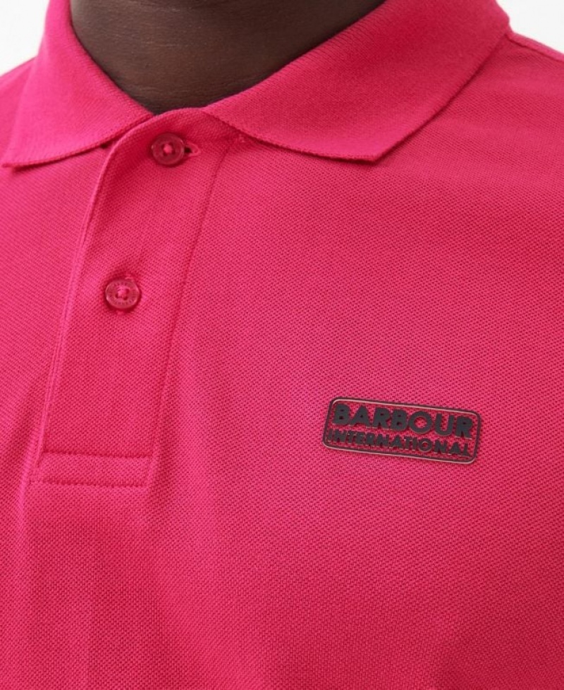 Pink Men Barbour International Essential Polo Shirt | US-6827RQLBO