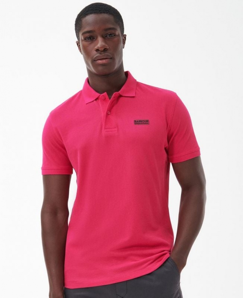 Pink Men Barbour International Essential Polo Shirt | US-6827RQLBO