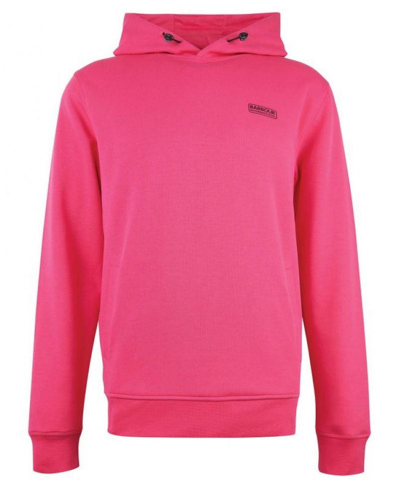 Pink Men Barbour International Transfer Hoodie | US-5047WIGMX