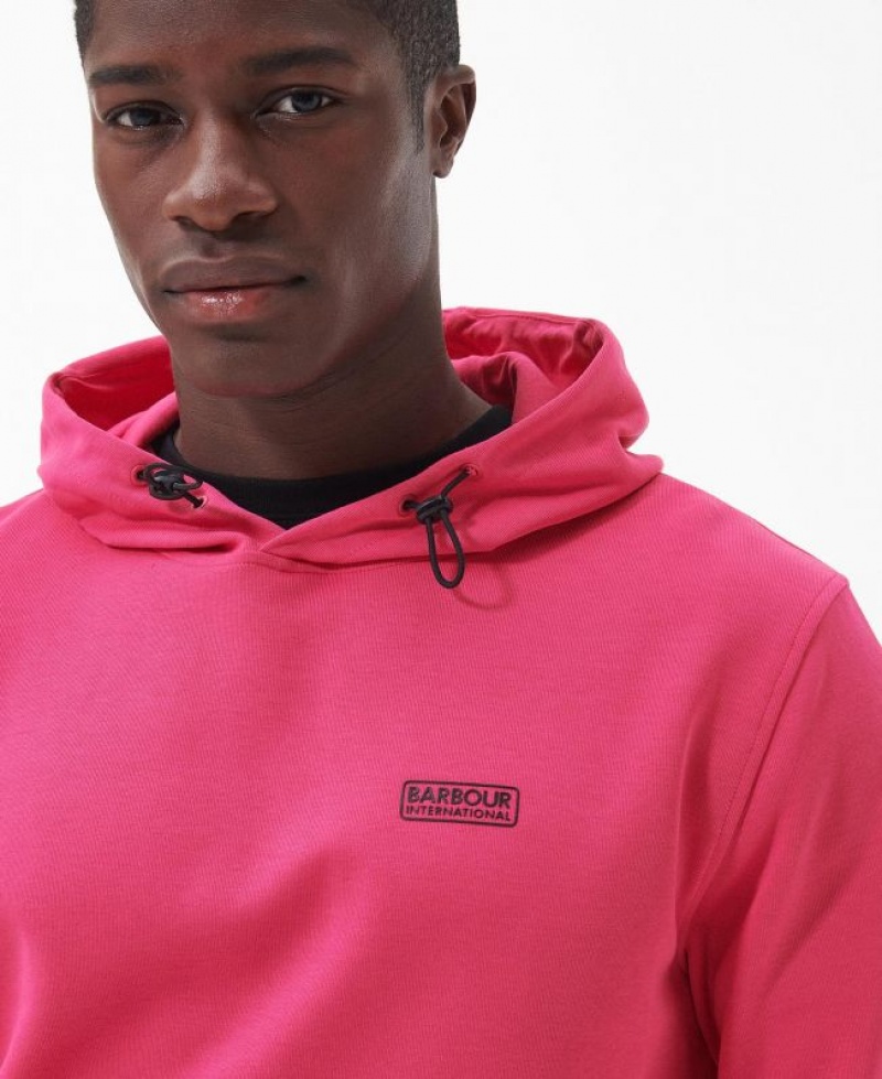 Pink Men Barbour International Transfer Hoodie | US-5047WIGMX