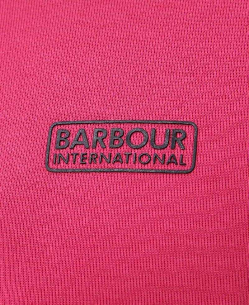 Pink Men Barbour International Transfer Hoodie | US-5047WIGMX