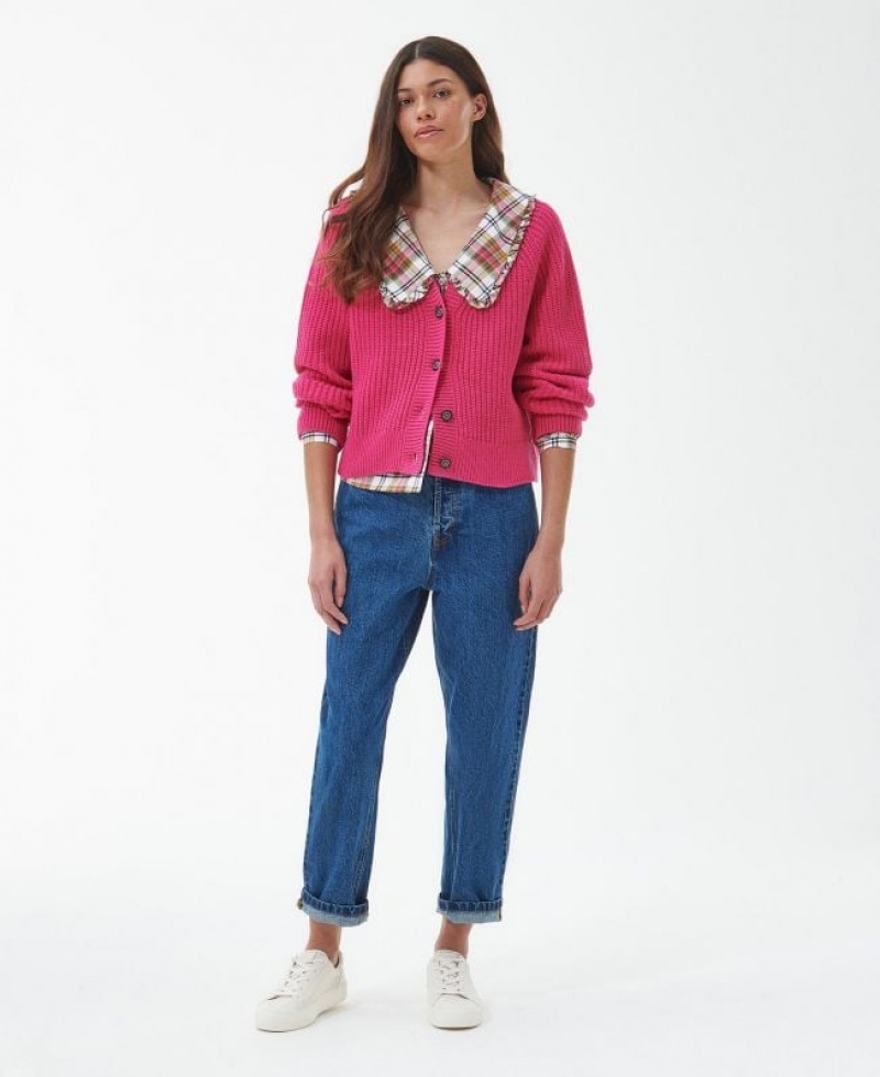 Pink Women Barbour Bracken Cardigan | US-1094XKDFM