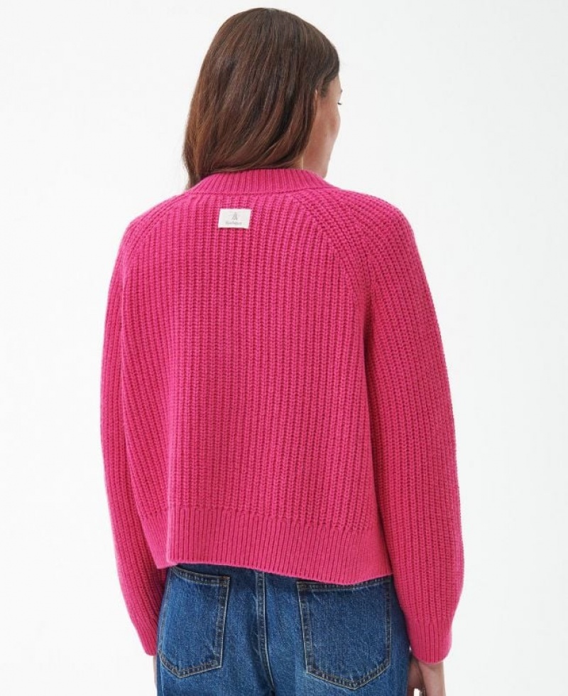 Pink Women Barbour Bracken Cardigan | US-1094XKDFM