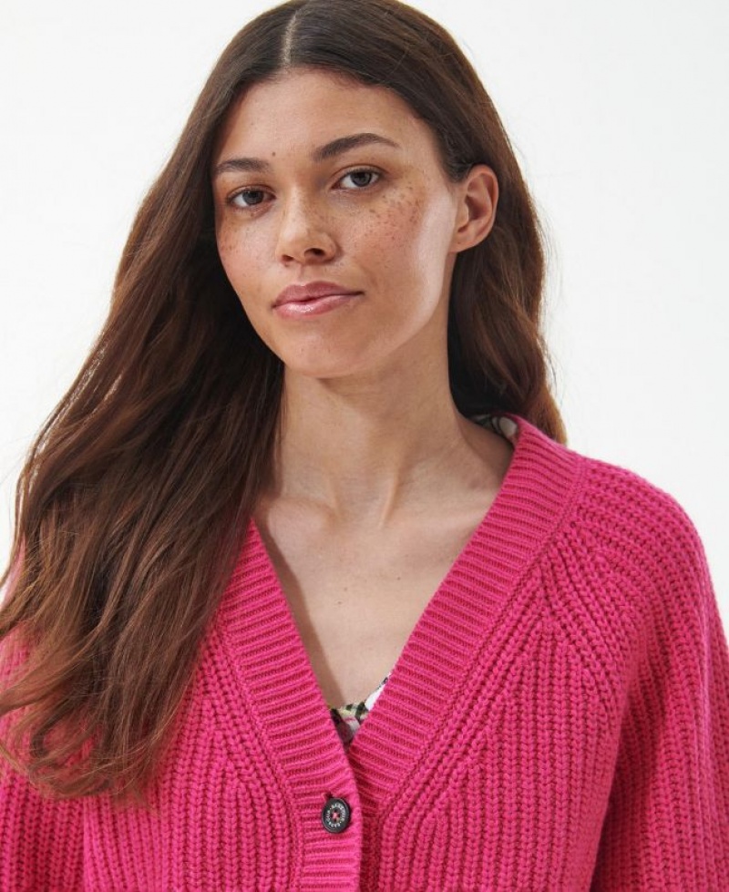 Pink Women Barbour Bracken Cardigan | US-1094XKDFM