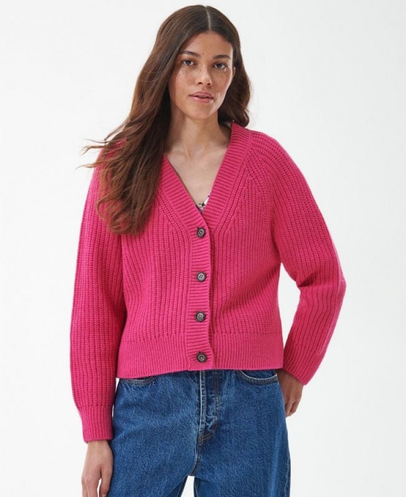 Pink Women Barbour Bracken Cardigan | US-1094XKDFM