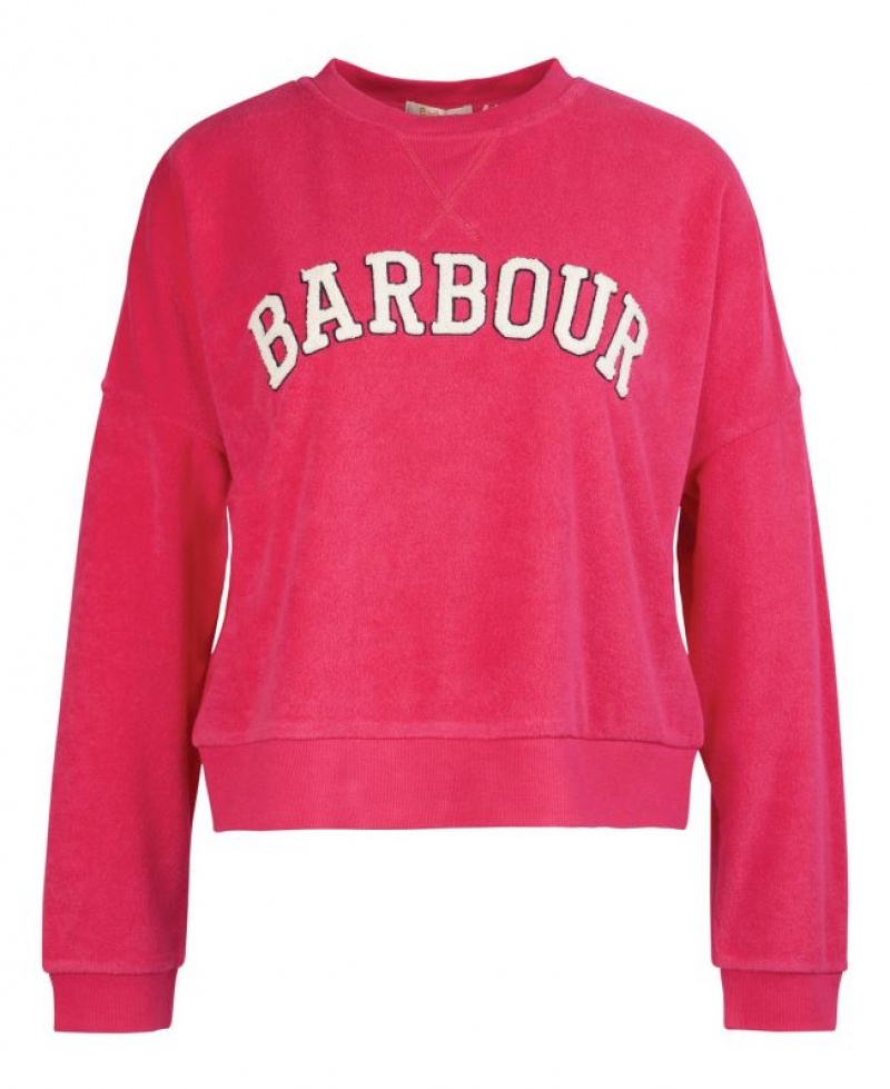 Pink Women Barbour Bracken Sweatshirt | US-4328DWTZU