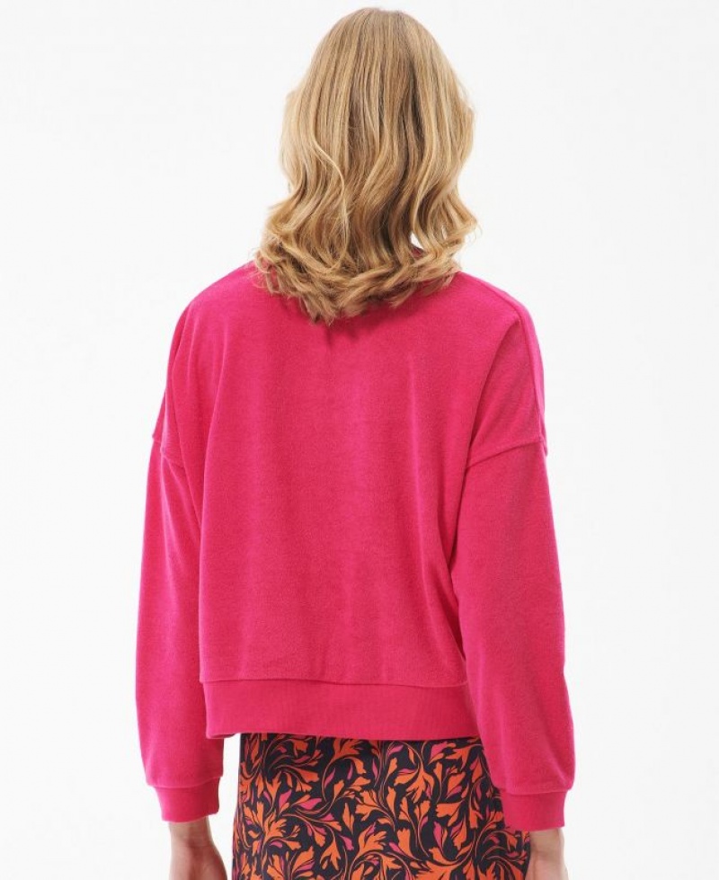 Pink Women Barbour Bracken Sweatshirt | US-4328DWTZU