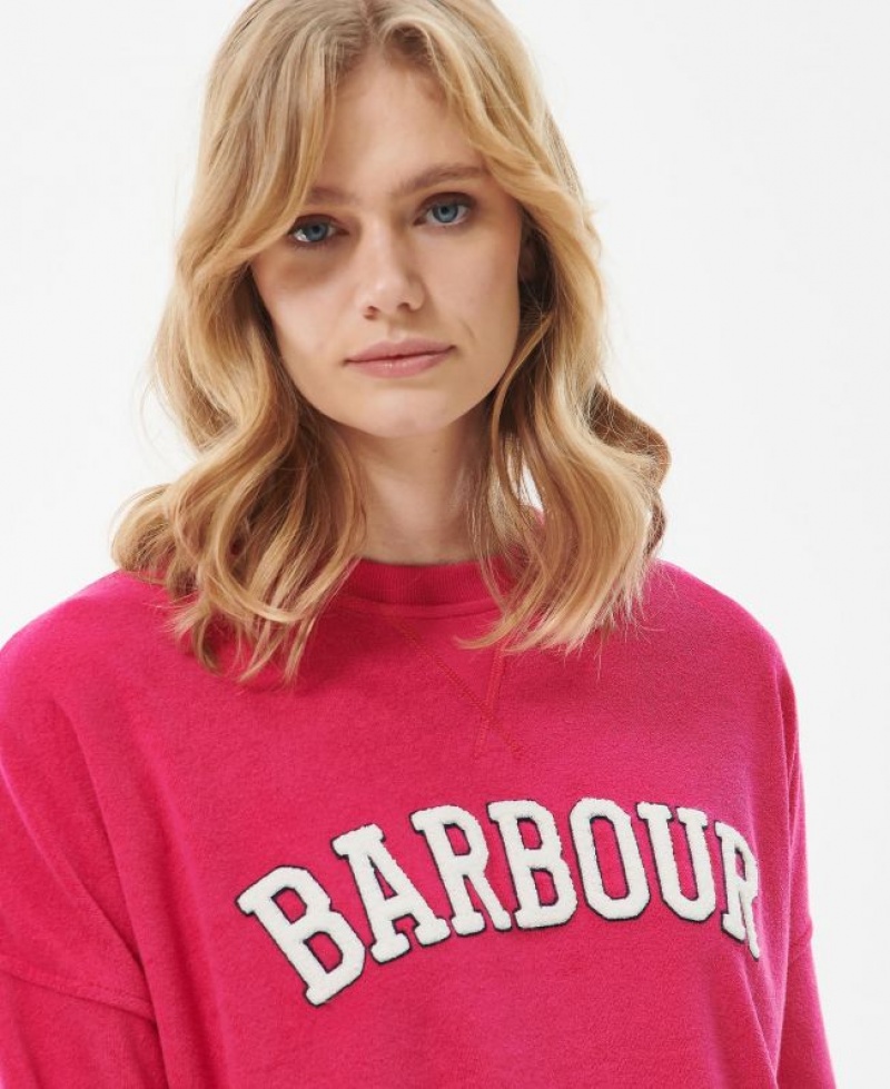 Pink Women Barbour Bracken Sweatshirt | US-4328DWTZU