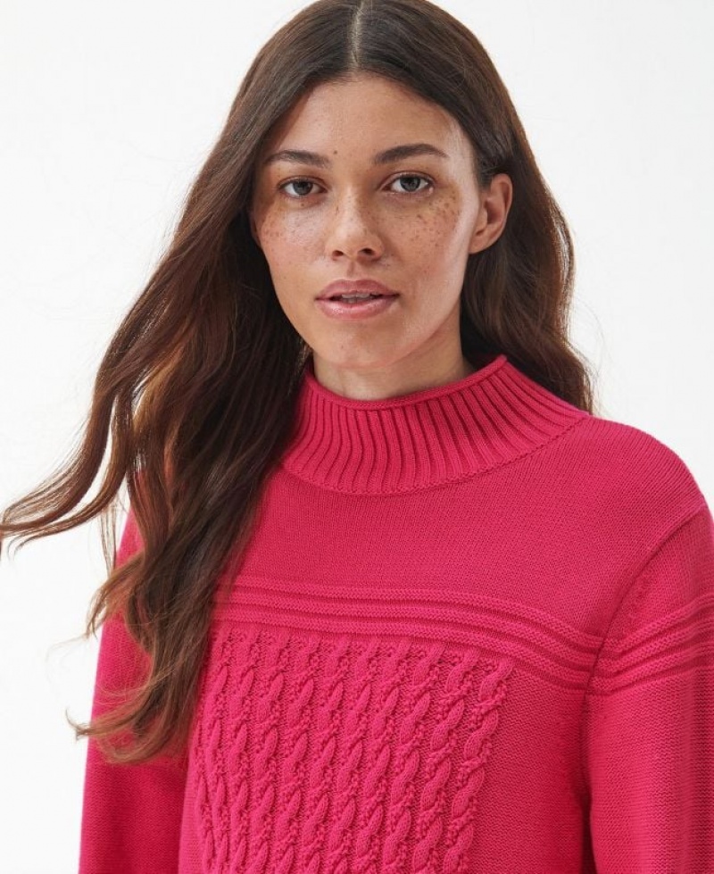 Pink Women Barbour Breeze Knitted Sweater | US-9346JNVAK