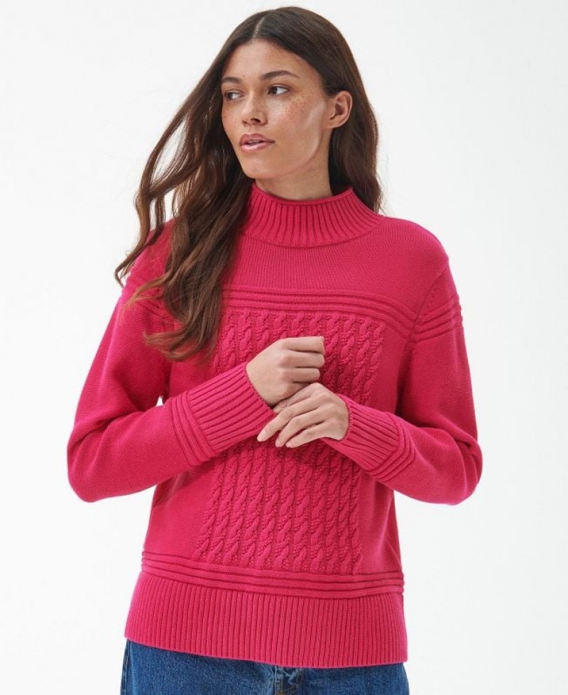 Pink Women Barbour Breeze Knitted Sweater | US-9346JNVAK