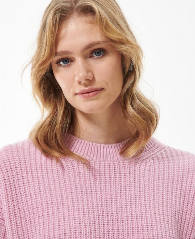 Pink Women Barbour Horizon Knitted Sweater | US-8790MEBJZ