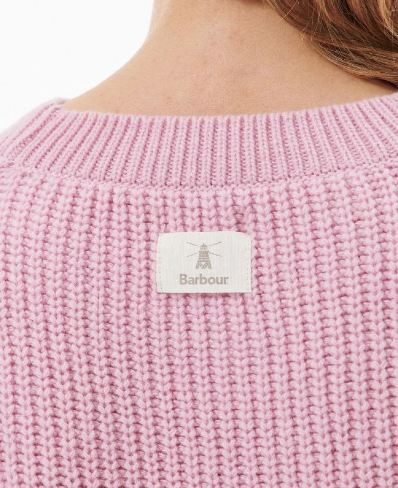 Pink Women Barbour Horizon Knitted Sweater | US-8790MEBJZ