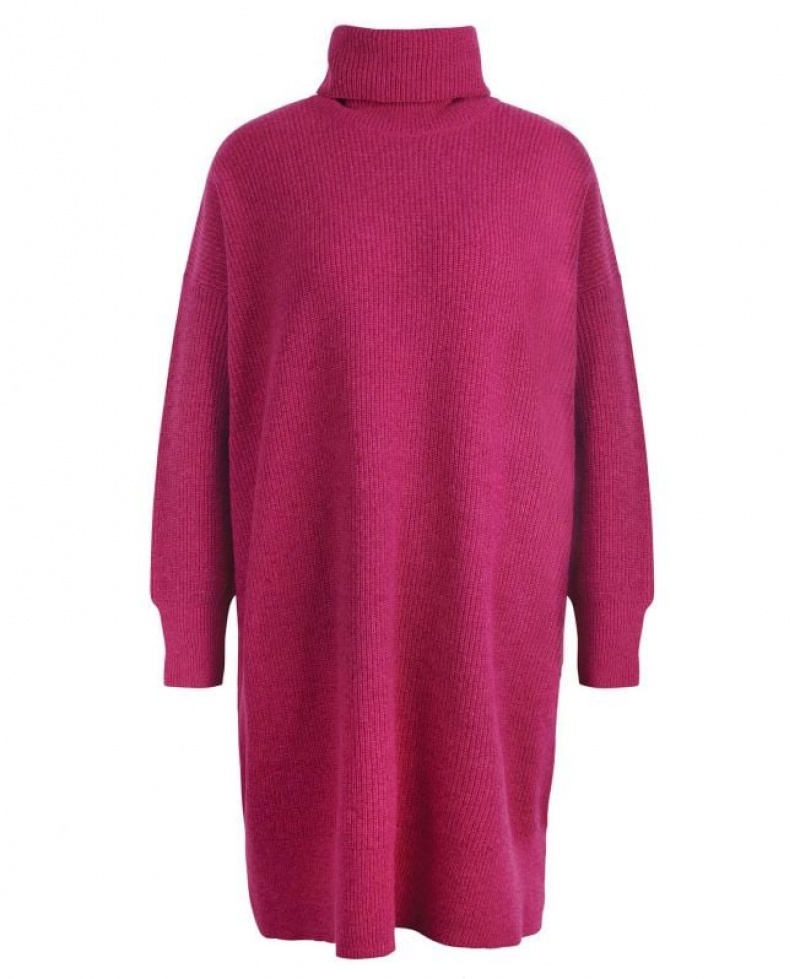 Pink Women Barbour International Holmes Knitted Dress | US-1836ZMBYV