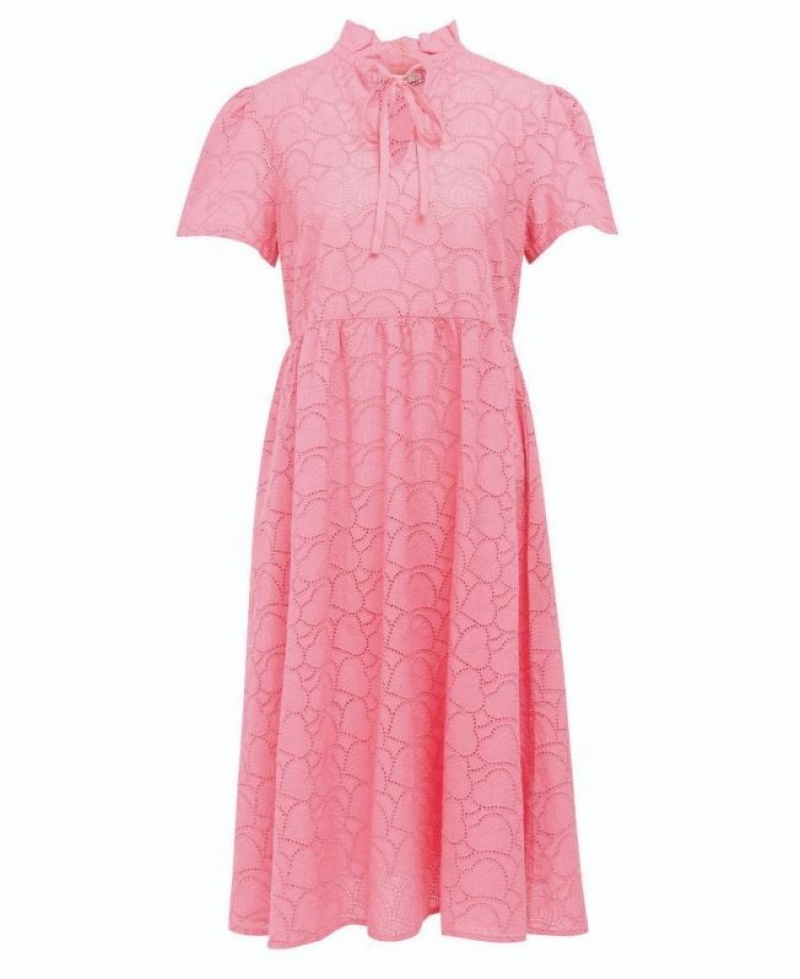 Pink Women Barbour Palmetto Midi Dress | US-0871GYXCI