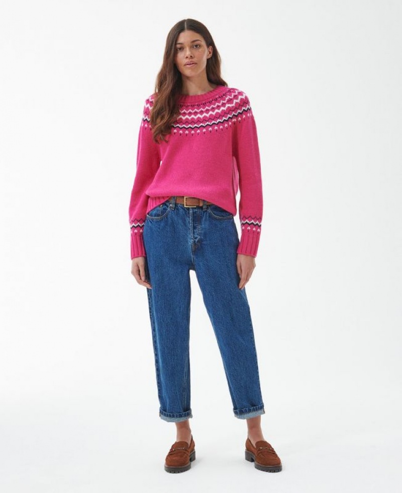 Pink Women Barbour Tidal Knitted Sweater | US-7492JAYNC