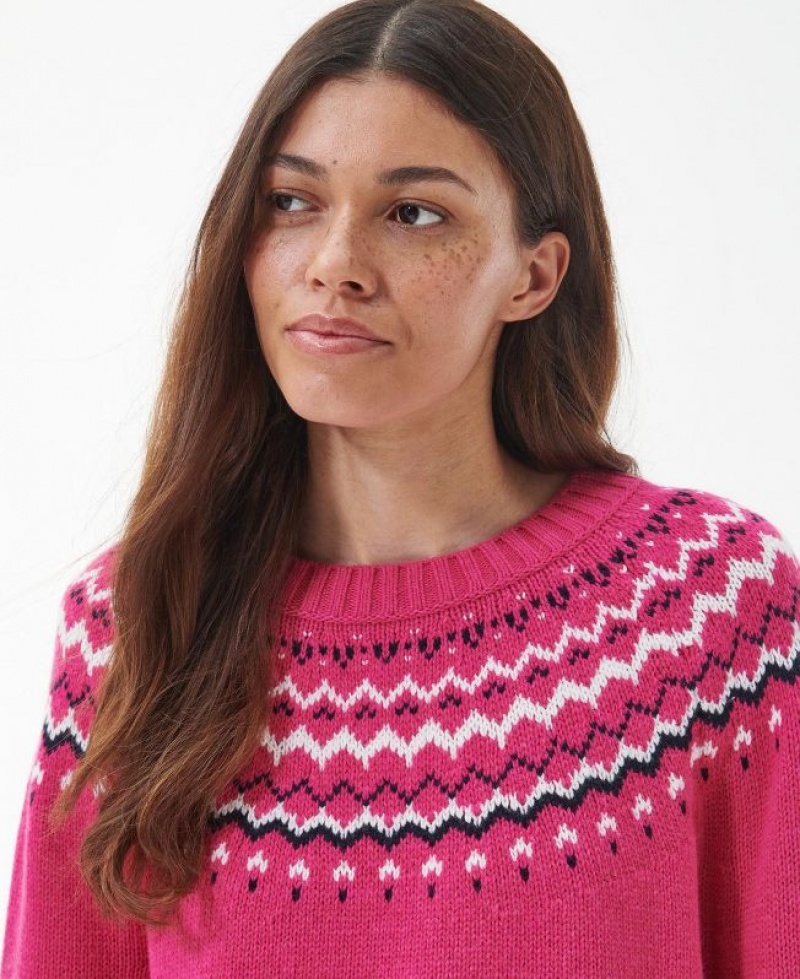 Pink Women Barbour Tidal Knitted Sweater | US-7492JAYNC