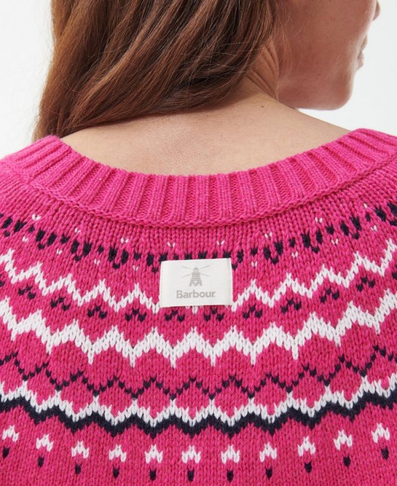 Pink Women Barbour Tidal Knitted Sweater | US-7492JAYNC