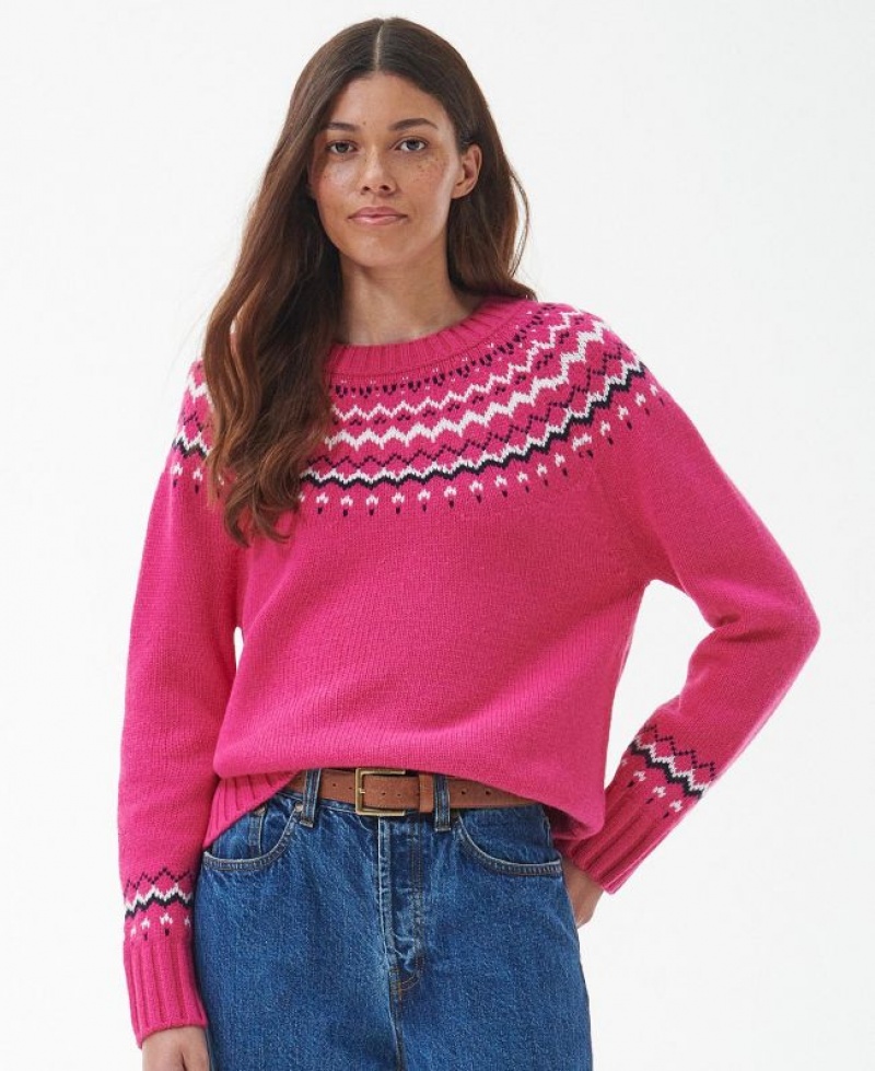 Pink Women Barbour Tidal Knitted Sweater | US-7492JAYNC