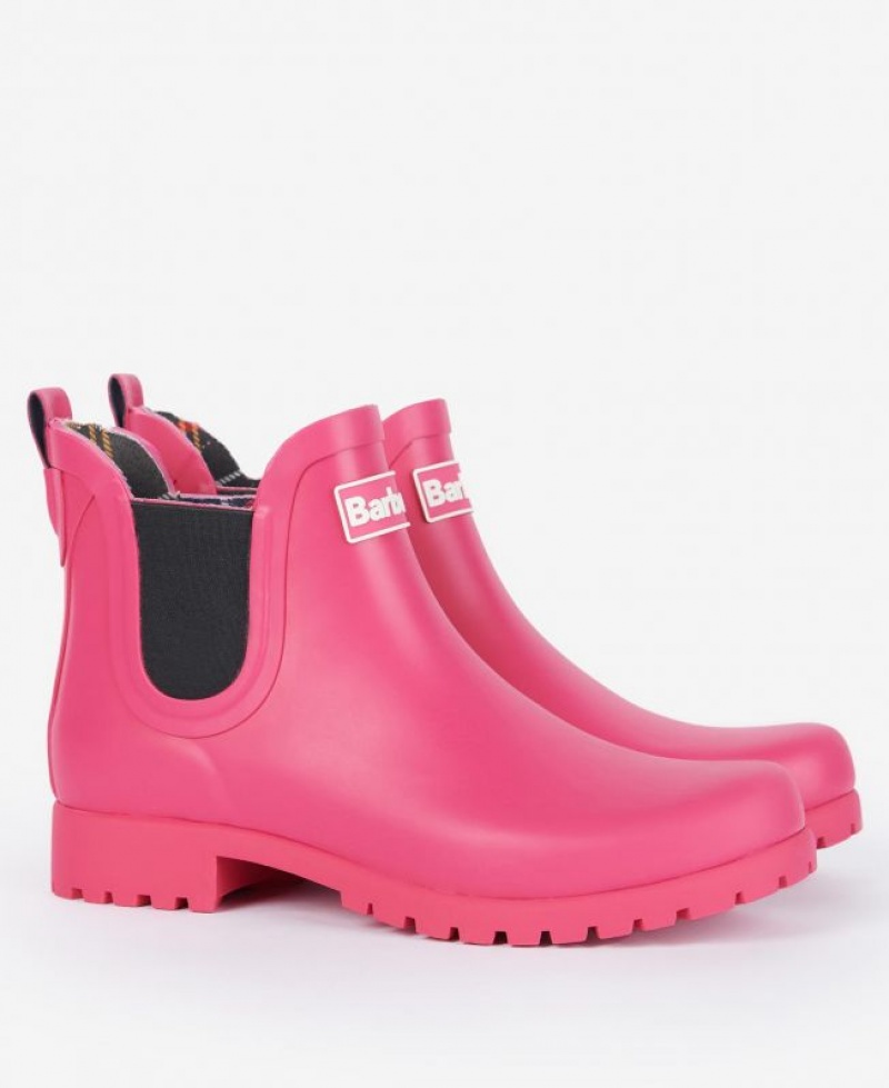 Pink Women Barbour Wilton Wellingtons Rain Boots | US-9342VRBIT