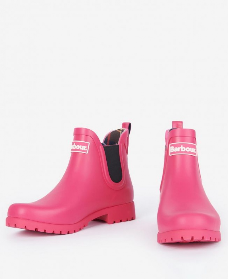 Pink Women Barbour Wilton Wellingtons Rain Boots | US-9342VRBIT