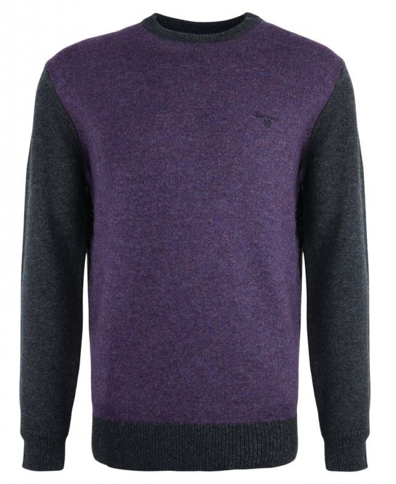 Purple Men Barbour Crowdale Knitted Sweater | US-9837SUKYG